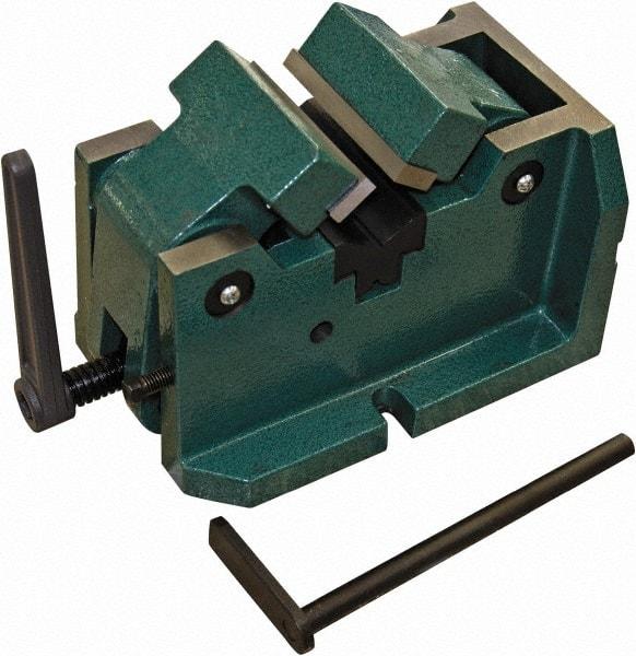 Interstate - 4" Jaw Width, 2-3/8" Max Jaw Opening, Manual Self Centering Vise - 11-27/64" OAL x 7-11/16" OAH - A1 Tooling