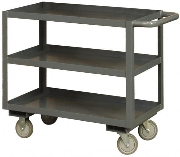 Durham - 1,200 Lb Capacity, 24" Wide x 36" Long x 37-5/8" High Heavy Duty Service Cart - 3 Shelf, Steel - A1 Tooling