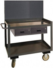 Durham - 1,200 Lb Capacity, 24" Wide x 36" Long x 54-7/8" High Heavy Duty Service Cart - 2 Shelf, Steel - A1 Tooling