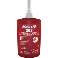 Loctite - 250 mL Bottle, Red, High Strength Liquid Threadlocker - Series 263, 24 hr Full Cure Time, Hand Tool, Heat Removal - A1 Tooling