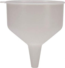 Funnel King - 144 oz Capacity Polyethylene Funnel - 9" Mouth OD, 1-1/8" Tip OD, 3-1/2" Straight Spout, Natural - A1 Tooling