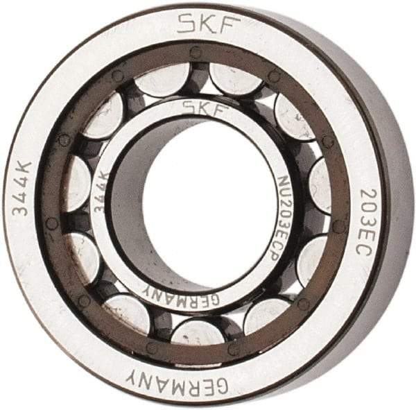 SKF - 17mm Bore Diam, 40mm Outside Diam, 12mm Wide Cylindrical Roller Bearing - 17,200 N Dynamic Capacity, 14,300 Lbs. Static Capacity - A1 Tooling