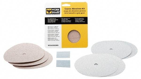 Work Sharp - 6 Inch Outside Diameter 9 Piece Abrasives Kit - P80, P120, P220, P400 Grit, Work Sharp 2000 and 3000 Machine Compatible - A1 Tooling