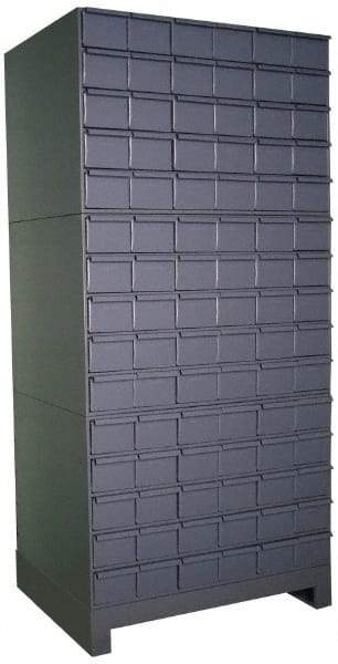 Durham - 90 Bin Drawer Cabinet System - 17-1/4 Inch Overall Depth x 69-1/8 Inch Overall Height, Gray Steel Bins - A1 Tooling