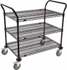 Value Collection - 800 Lb Capacity, 24" Wide x 48" Long x 39" High Wire Cart - 3 Shelf, Steel, Swivel Casters - A1 Tooling