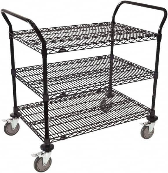 Value Collection - 600 Lb Capacity, 24" Wide x 60" Long x 39" High Wire Cart - 3 Shelf, Steel, Swivel Casters - A1 Tooling