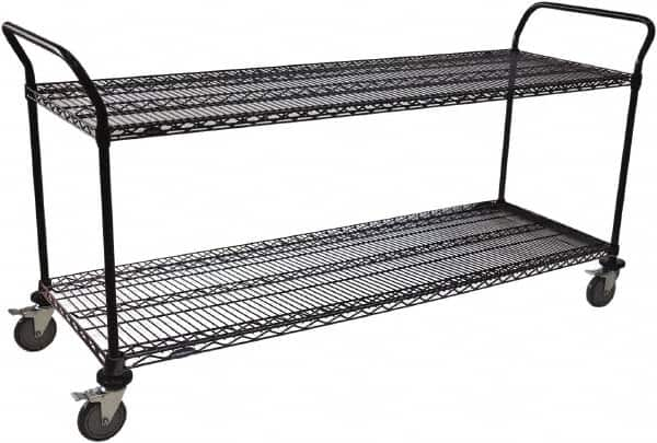 Value Collection - 800 Lb Capacity, 24" Wide x 36" Long x 39" High Wire Cart - 2 Shelf, Steel, Swivel Casters - A1 Tooling