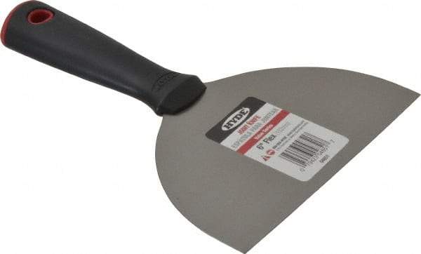 Hyde Tools - 6" Wide Carbon Steel Taping Knife - Flexible, Polypropylene Handle, 7.8" OAL - A1 Tooling