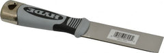 Hyde Tools - 1-1/4" Wide Stainless Steel Putty Knife - Stiff, Cushioned Grip Polypropylene Handle, 8" OAL - A1 Tooling