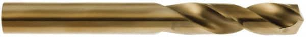 Hertel - 39/64" 135° Spiral Flute Cobalt Screw Machine Drill Bit - Oxide/Gold Finish, 2-3/4" Flute Length, 4-1/4" OAL, Split Point - A1 Tooling