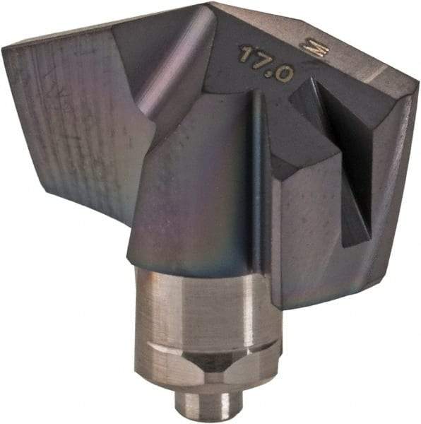 Iscar - Series ICM, 16.99mm Diam Grade IC907 140° Replaceable Drill Tip - Carbide, TiAlN/TiN Finish, 17 Seat Size - A1 Tooling