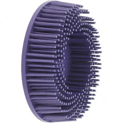 Value Collection - 3" 36 Grit Ceramic Straight Disc Brush - Very Coarse Grade, Type R Quick Change Connector, 3/4" Trim Length, 0.37" Arbor Hole - A1 Tooling