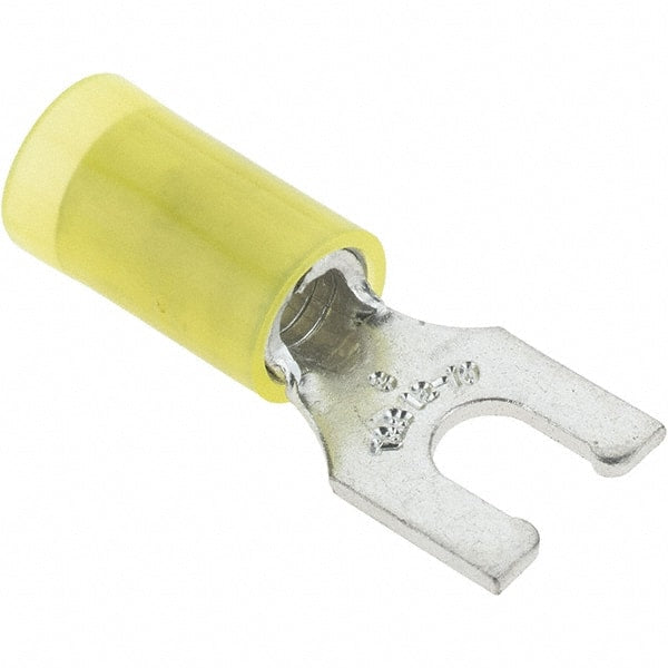 Value Collection - #8 Stud, 12 to 10 AWG Compatible, Partially Insulated, Crimp Connection, Locking Fork Terminal - A1 Tooling