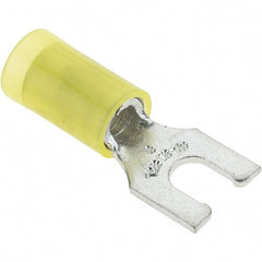 Value Collection - #8 Stud, 12 to 10 AWG Compatible, Partially Insulated, Crimp Connection, Locking Fork Terminal - A1 Tooling