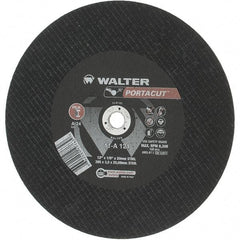 Value Collection - 12" 24 Grit Aluminum Oxide Cutoff Wheel - 1/8" Thick, 20mm Arbor, 6,300 Max RPM - A1 Tooling