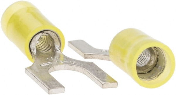 Value Collection - 1/4" Stud, 12 to 10 AWG Compatible, Partially Insulated, Crimp Connection, Standard Fork Terminal - A1 Tooling