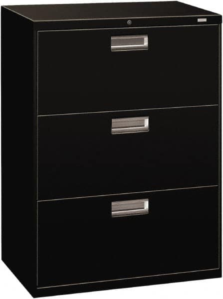 Hon - 30" Wide x 40.88" High x 19-1/4" Deep, 3 Drawer Roll-Out - Steel, Black - A1 Tooling