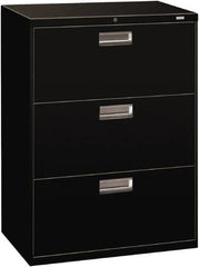 Hon - 30" Wide x 40.88" High x 19-1/4" Deep, 3 Drawer Roll-Out - Steel, Black - A1 Tooling