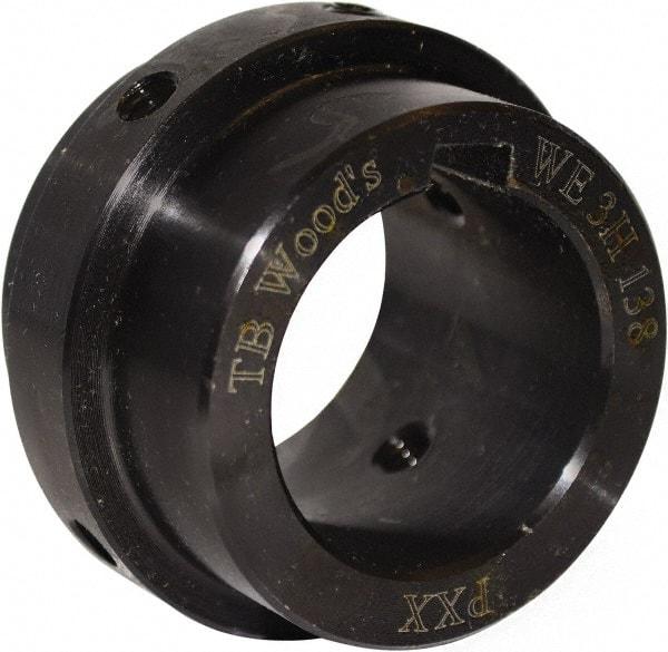 TB Wood's - 1-1/8" Bore, 1/4" x 1/8" Keyway Width x Depth, 3-1/8" Hub, WE5 Flexible Coupling Shaft Hub - 3-1/8" OD, 1-3/4" OAL, Steel, Type BTS - A1 Tooling