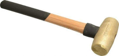 American Hammer - 5 Lb Head 1-3/4" Face Brass Nonmarring Hammer - 16" OAL, Wood Handle - A1 Tooling