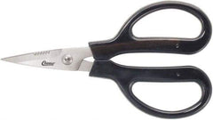 Clauss - 3" LOC, 9-1/4" OAL Stainless Steel Blunt Point Trimmers - Serrated, Plastic Handle, For Paper, Fabric - A1 Tooling