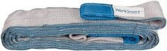 Value Collection - 18' Long x 4" Wide, 11,500 Lb Vertical Capacity, 2 Ply, Polyester Web Sling - 9,200 Lb Choker Capacity, Silver (Color), with Eye & Eye (Flat) - A1 Tooling