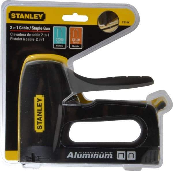 Stanley - Manual Wire & Cable Tacker Gun - 5/16" Staples, Chrome & Black, Aluminum Die Cast - A1 Tooling