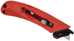 PHC - Retractable Utility Knife - 1-5/8" Blade, Red Plastic Handle, 1 Blade Included - A1 Tooling