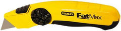 Stanley - Fixed Utility Knife - 2-3/8" Blade, Yellow & Black TPE Handle, 5 Blades Included - A1 Tooling