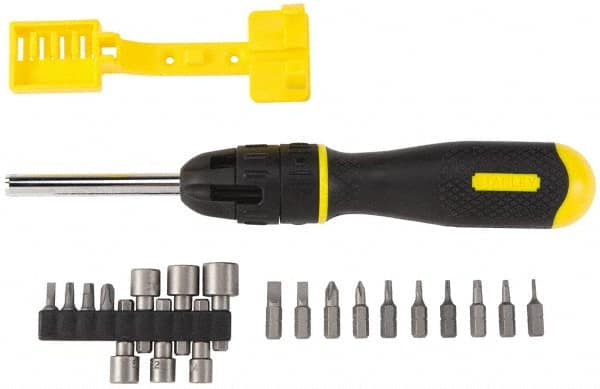 Stanley - 21 Piece Nut Driver, Phillips, Slotted, Square & Torx Screwdriver Set - Bit Sizes: Philips #1 to #3, Nut Driver 7/16, 3/8, 11/32, 5/16, 9/32 & 1/4, Torx T6, T8, T10, T15 & T20 - A1 Tooling