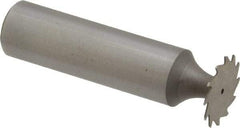 Whitney Tool Co. - 5/8" Diam x 1/64" Face Width, Cobalt, 12 Teeth, Shank Connection Woodruff Keyseat Cutter - Uncoated, 2-1/64" OAL x 1/2" Shank, Straight Teeth - A1 Tooling