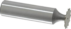 Whitney Tool Co. - 5/8" Diam x 0.02" Face Width, Cobalt, 12 Teeth, Shank Connection Woodruff Keyseat Cutter - Uncoated, 2-1/64" OAL x 1/2" Shank, Straight Teeth - A1 Tooling