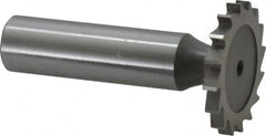 Whitney Tool Co. - 1-1/8" Diam x 1/8" Face Width, Cobalt, 16 Teeth, Shank Connection Woodruff Keyseat Cutter - Uncoated, 2-1/8" OAL x 1/2" Shank, Straight Teeth - A1 Tooling