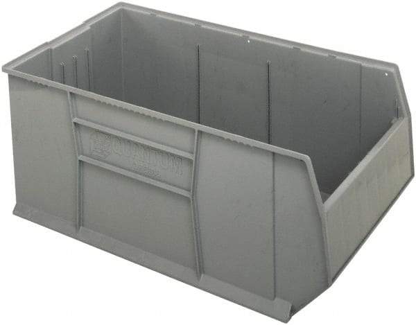 Quantum Storage - 175 Lb. Load Capacity, 41-7/8" Deep, Gray Polypropylene Hopper Stacking Bin - 17-1/2" High x 23-7/8" Wide x 41-7/8" Long - A1 Tooling