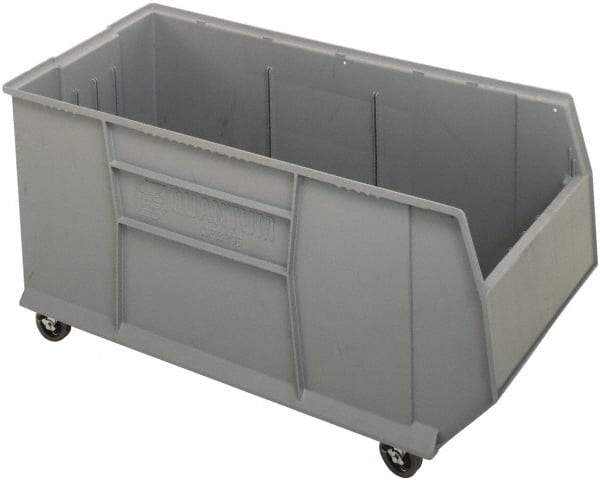 Quantum Storage - 175 Lb. Load Capacity, 41-7/8" Deep, Gray Polypropylene Hopper Stacking Bin - 17-1/2" High x 19-7/8" Wide x 41-7/8" Long - A1 Tooling