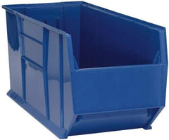 Quantum Storage - 175 Lb. Load Capacity, 41-7/8" Deep, Blue Polypropylene Hopper Stacking Bin - 17-1/2" High x 16-1/2" Wide x 41-7/8" Long - A1 Tooling