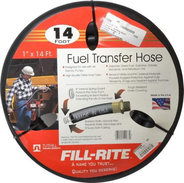 Tuthill - 1" ID x 1.45" OD x 14' OAL, NPT Petroleum Transfer Hose - -30 to 140°F - A1 Tooling