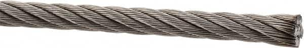 Value Collection - 1' Long, 1/4" Diam, Aircraft Cable - 4,900 Lb Breaking Strength, Material Grade 316, 7 x 19 Strand Core - A1 Tooling