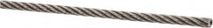 Value Collection - 1' Long, 3/32" Diam, Aircraft Cable - 700 Lb Breaking Strength, Material Grade 316, 7 x 7 Strand Core - A1 Tooling