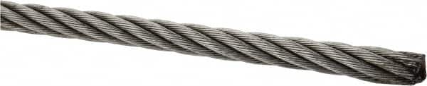 Loos & Co. - 3/16" Diam, Galvanized Steel Wire Rope - 4,200 Lb Breaking Strength, Material Grade Carbon Steel, 7 x 19 Strand Core - A1 Tooling