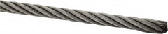 Loos & Co. - 3/16" Diam, Galvanized Steel Wire Rope - 4,200 Lb Breaking Strength, Material Grade Carbon Steel, 7 x 19 Strand Core - A1 Tooling