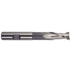 3/8 Dia. x 3-5/16 Overall Length 2-Flute Square End High Speed Steel SE End Mill-Round Shank-Extension -TiN - A1 Tooling