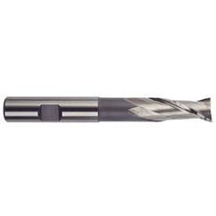 3/8 Dia. x 3-5/16 Overall Length 2-Flute Square End High Speed Steel SE End Mill-Round Shank-Center Cut-Uncoated - A1 Tooling