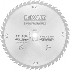 DeWALT - 14" Diam, 1" Arbor Hole Diam, 48 Tooth Wet & Dry Cut Saw Blade - Carbide-Tipped, General Purpose Action, Standard Round Arbor - A1 Tooling