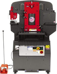 Edwards Manufacturing - 7-1/2" Throat Depth, 55 Ton Punch Pressure, 1" in 1/2" Punch Capacity Ironworker - 5 hp, 1 Phase, 230 Volts, 44-3/8" Wide x 55-1/4" High x 36-1/8" Deep - A1 Tooling