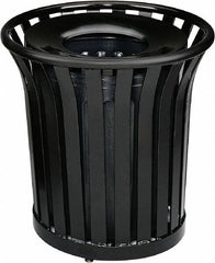 Rubbermaid - 36 Gal Black Round Decorative Waste Receptacle With Top - Steel, 826mm High - A1 Tooling