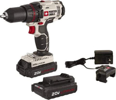 Porter-Cable - 20 Volt 1/2" Chuck Pistol Grip Handle Cordless Drill - 0-350 & 0-1500 RPM, Single-Sleeve Ratcheting Chuck, Reversible, 2 Lithium-Ion Batteries Included - A1 Tooling