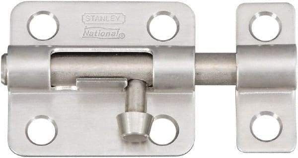 National Mfg. - 2-1/2" Long, 1-1/2" Wide Barrel Bolts - Stainless Steel - A1 Tooling