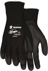 MCR Safety - Size L, ANSI Puncture Lvl 2, Abrasion Lvl 3, Cut & Puncture Resistant Gloves - Palm Coated, Black - A1 Tooling