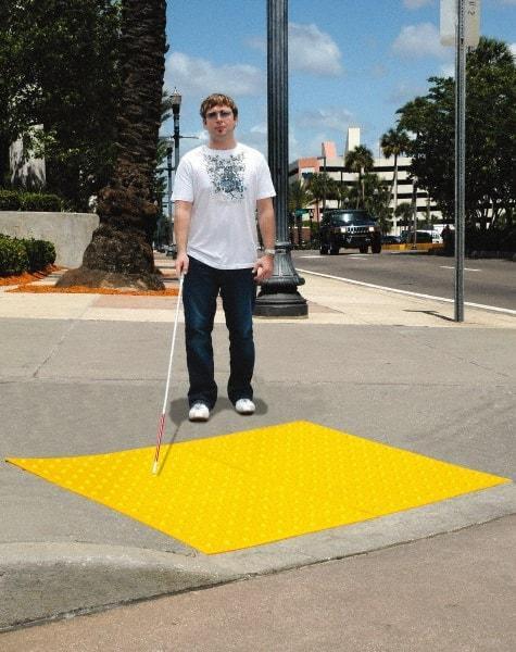 UltraTech - 2 Ft. Long x 2 Ft. Wide, Urethane Surface, Molded Bubble Entrance Matting - Outdoor, Heavy Traffic, Urethane, Yellow - A1 Tooling